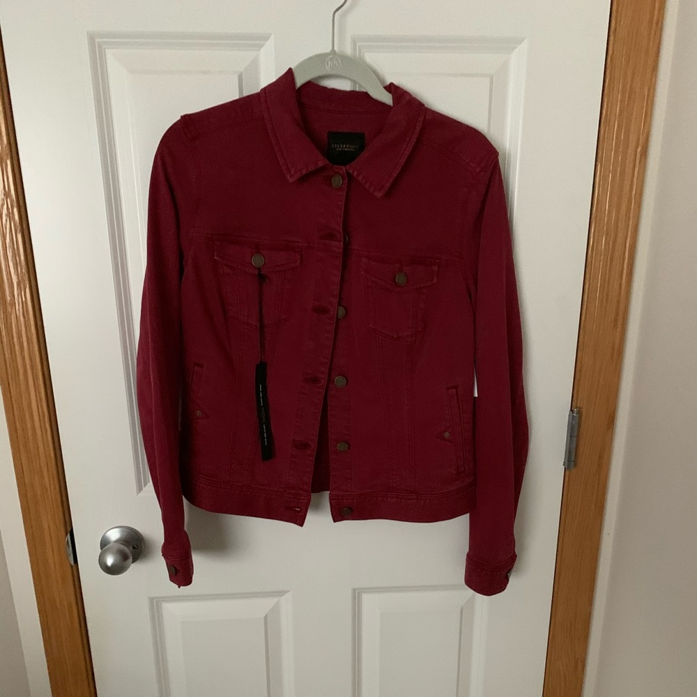 NWT Wine colored Liverpool Jean jacket